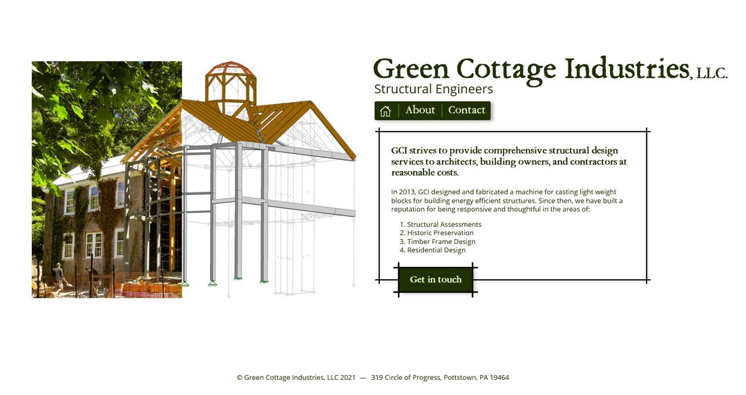 GreenCottageIndustries.net Desktop Layout